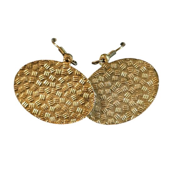 Vintage Oval Cloisonne Pink Merigold Floral Earrings - Picture 4 of 6